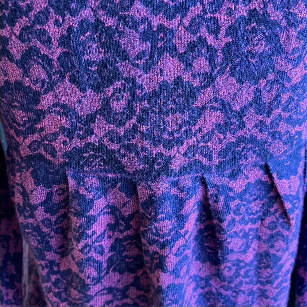 Romantic Sweater Delias Vintage Purple Peplum Top Sweater Cardigan Womens M - Picture 4 of 15